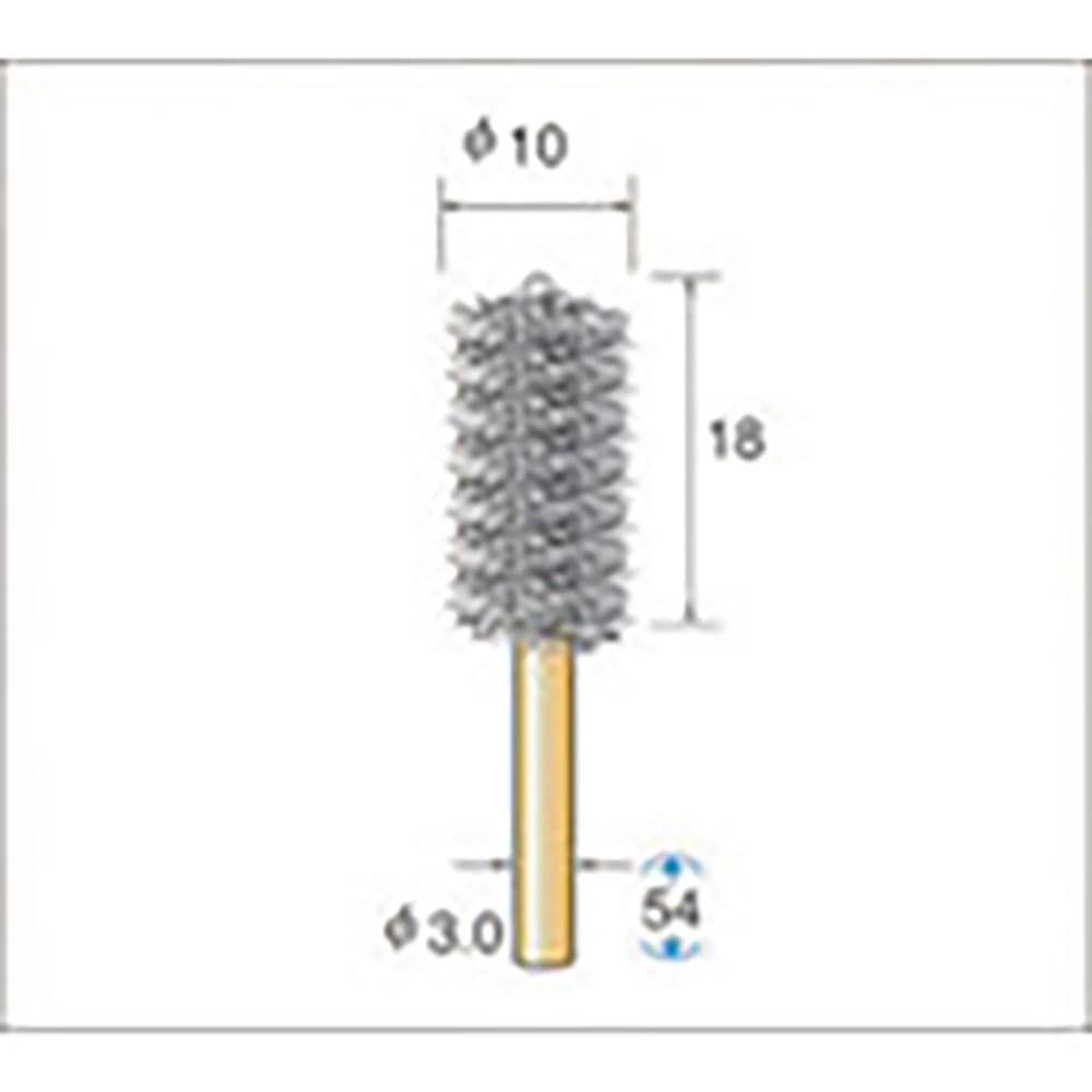 ナカニシ　インサイドブラシ　ステンレス　φ１０×１８×軸φ３　線φ０．１５　５１６３７＿