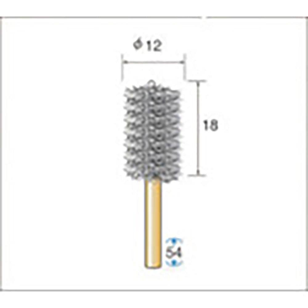 ナカニシ　インサイドブラシ　ステンレス　φ１２×１８×軸φ３　線φ０．１　５１６４４＿