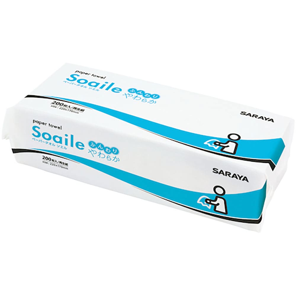 サラヤ　ペーパータオルソエル　２００枚入りＸ４２袋　５１８４７＿
