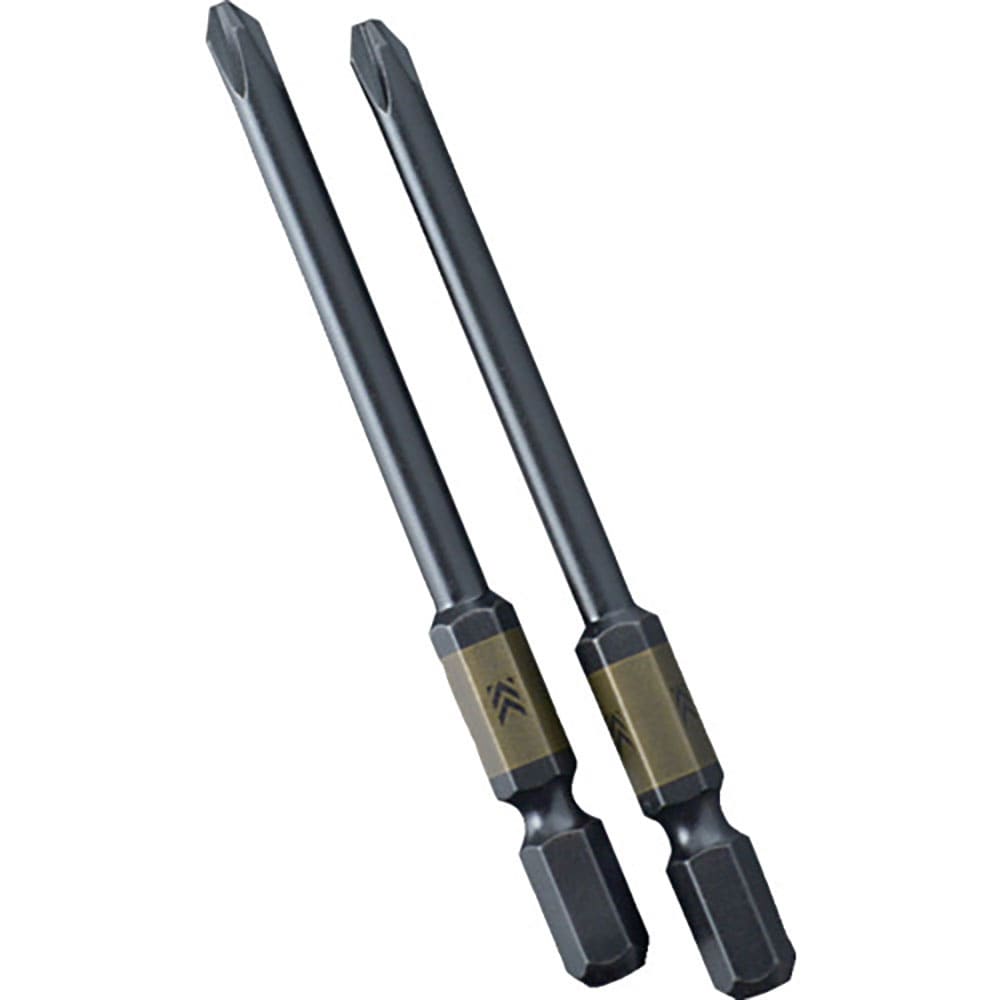 フジ矢　電動ドライバー用段付ビット　（黒金・２本組）＋２×８２ｍｍ　５２０２Ｄ－８２－ＢＧ＿