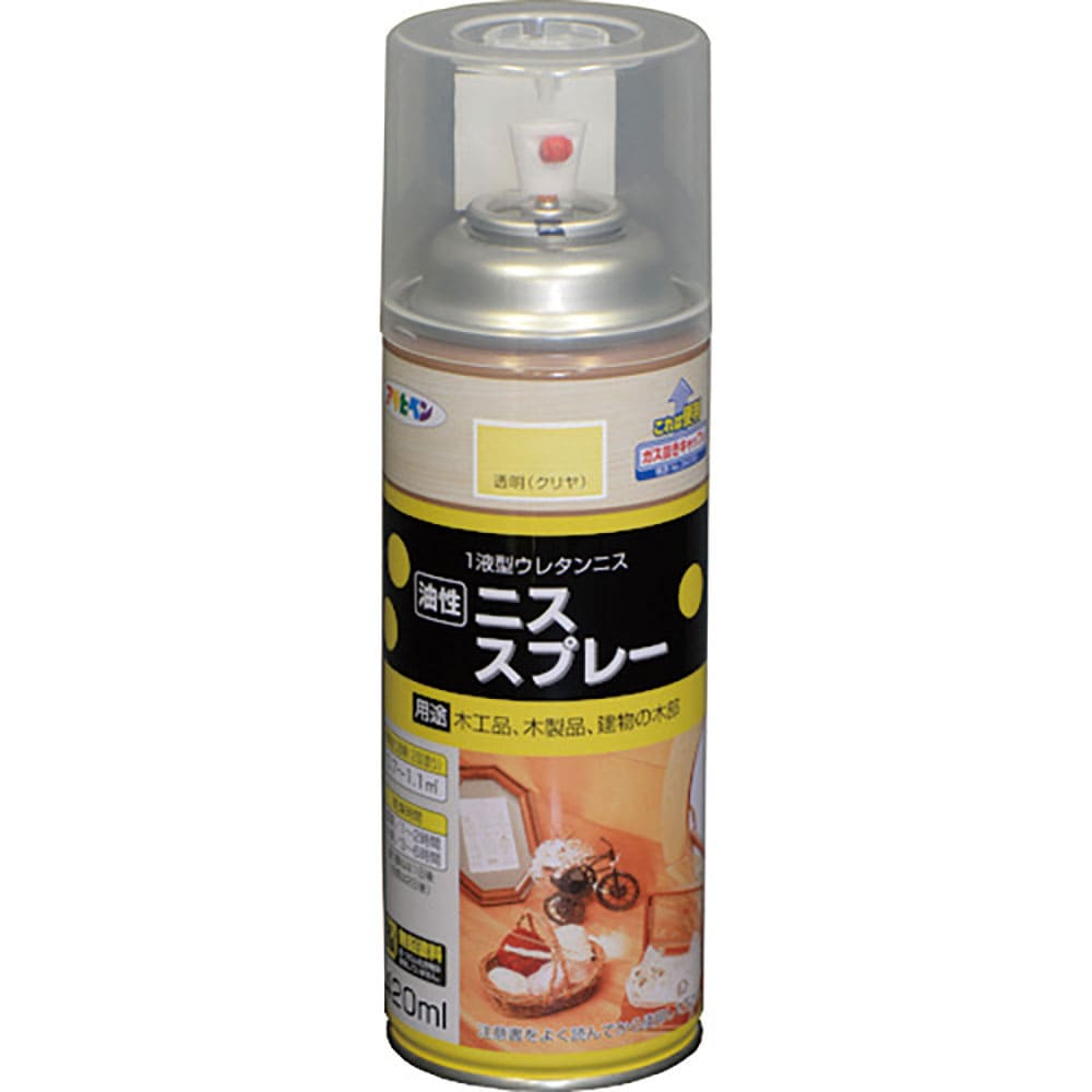 アサヒペン　ニススプレー　４２０ＭＬ　透明（クリヤ）　５２８１１７＿