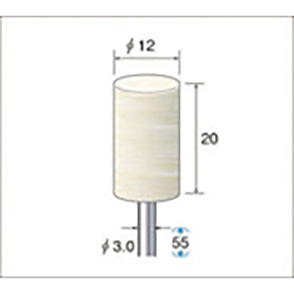 ナカニシ　フェルトバフソフトタイプ（１Ｐｋ（袋）＝１０本）円筒（ソフト）外径１２ｍｍ　５３３３８＿