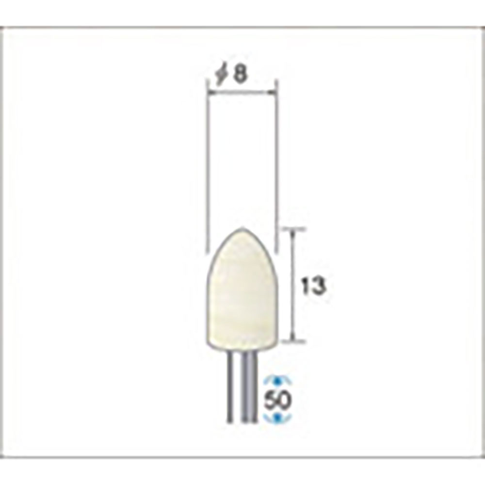 ナカニシ　フェルトバフソフトタイプ（１Ｐｋ（袋）＝１０本）砲弾（ソフト）　外径８ｍｍ　５３３６２＿