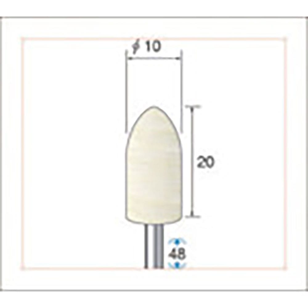 ナカニシ　フェルトバフソフトタイプ（１Ｐｋ（袋）＝１０本）砲弾（ソフト）外径１０ｍｍ　５３３６３＿