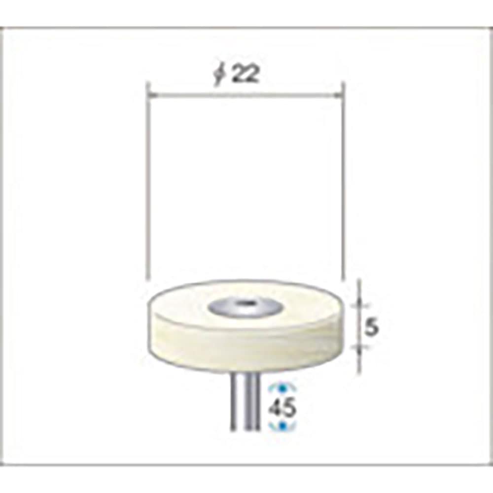 ナカニシ　フェルトバフソフトタイプ（１Ｐｋ（袋）＝１０本）平（ソフト）　外径２２ｍｍ　５３３６７＿