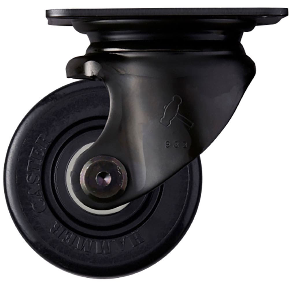 ハンマー　低床式プレートキャスター　低床式重荷重用キャスター　自在　車輪径７５ｍｍ　ナイロン車輪　＿