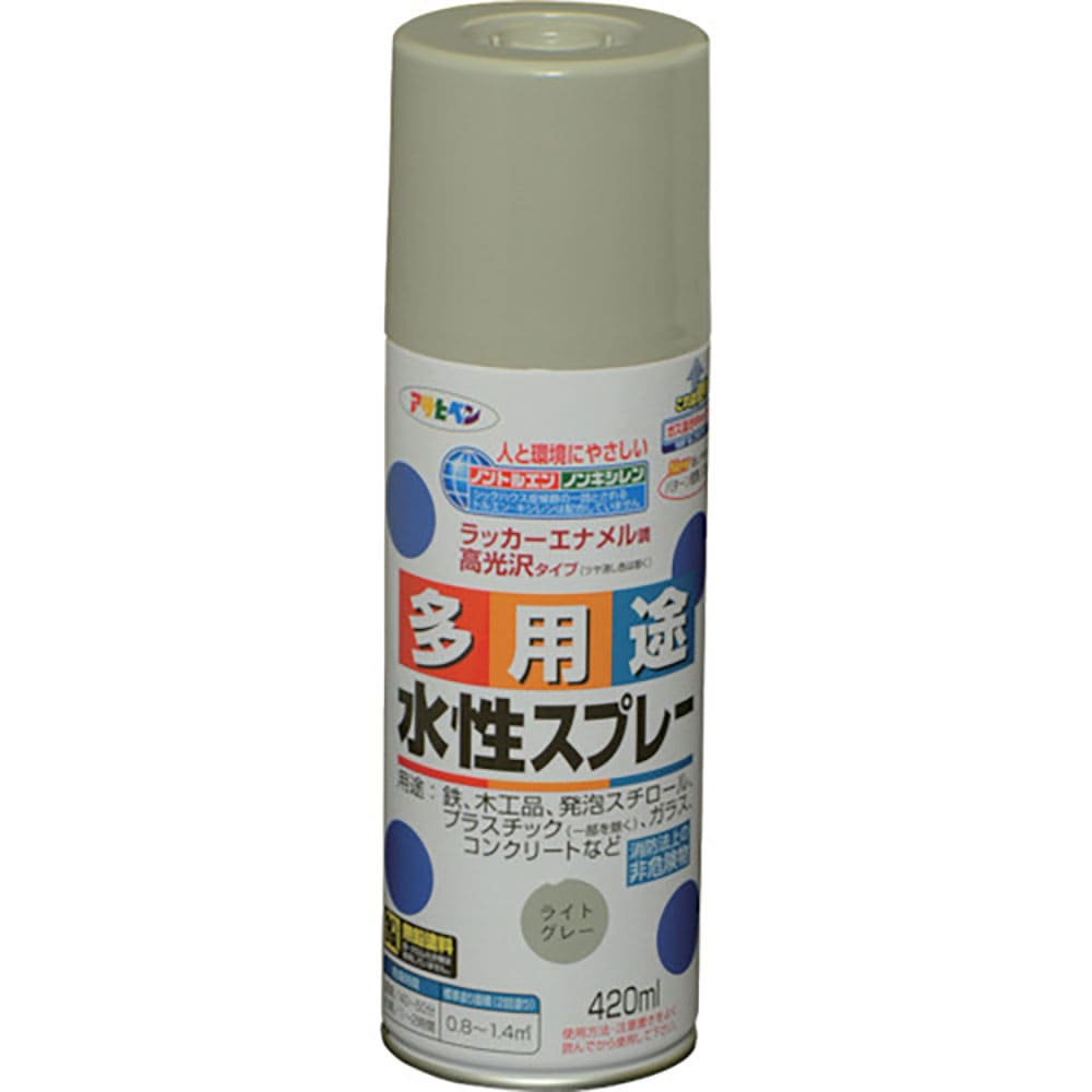 アサヒペン　水性多用途スプレー　４２０ＭＬ　ライトグレー　５６６０２７＿