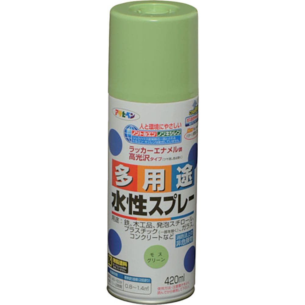 アサヒペン　水性多用途スプレー　４２０ＭＬ　モスグリーン　５６６１７１＿