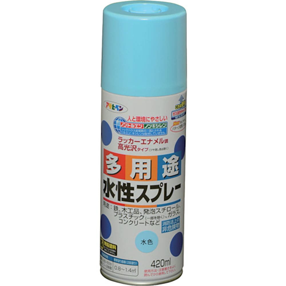 アサヒペン　水性多用途スプレー　４２０ＭＬ　水色　５６６２０１＿