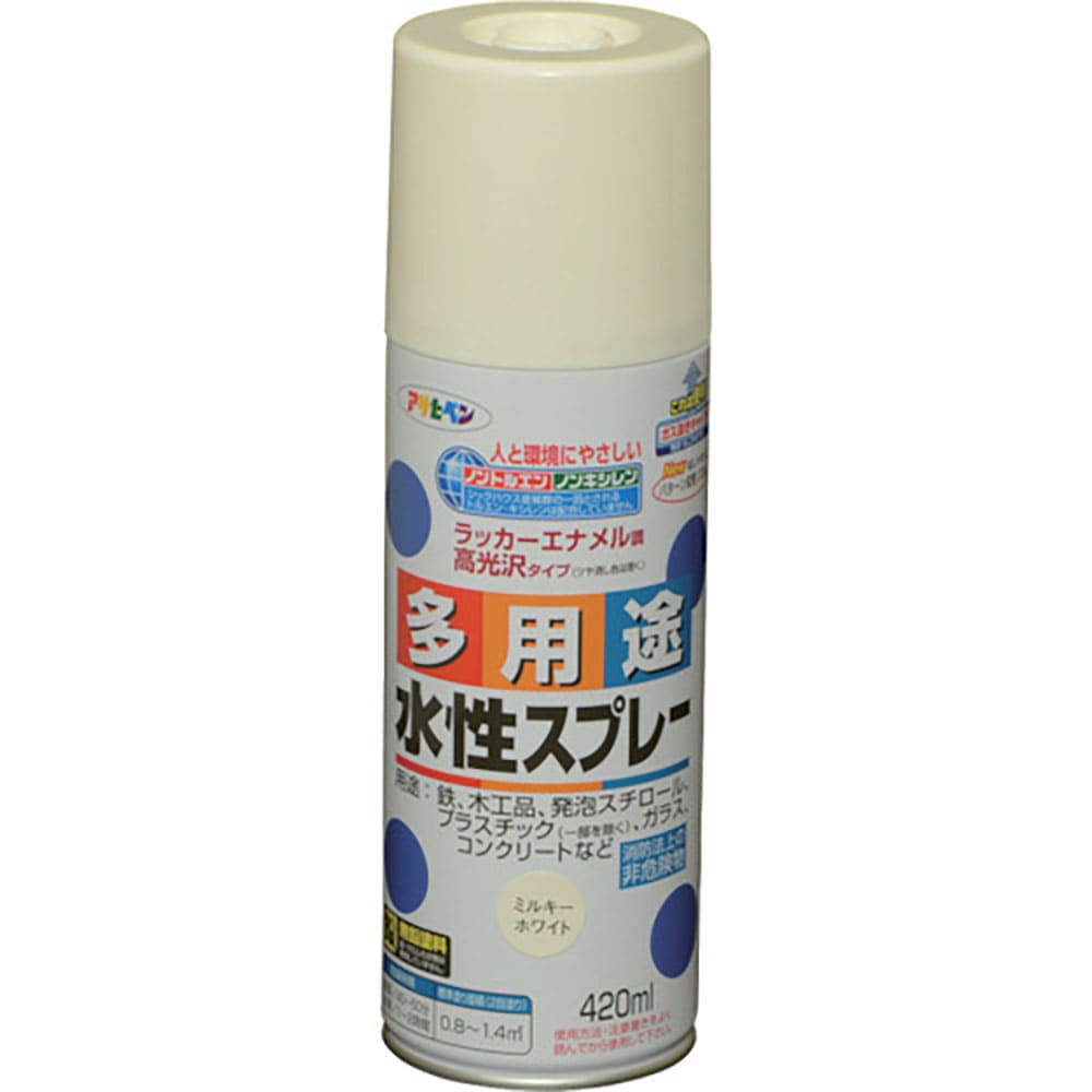 アサヒペン　水性多用途スプレー　４２０ＭＬ　ミルキーホワイト　５６６２２５＿