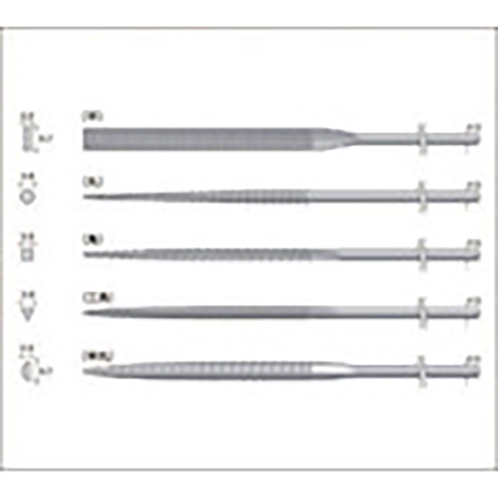 ナカニシ　鬼目ヤスリセット　５本入　軸φ３　５７４１０＿