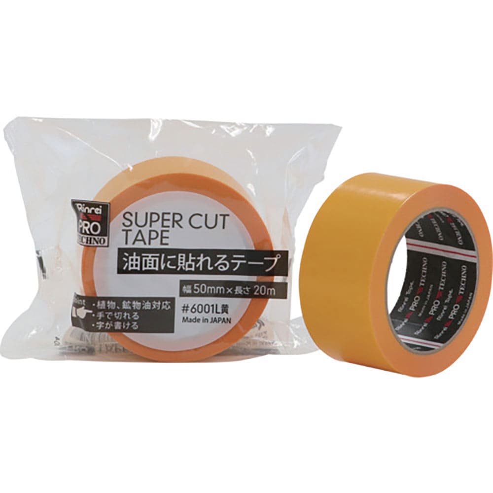 リンレイテープ　油面に貼れるテープ　６００１Ｌ　５０×２０　黄　６００１Ｌ－５０Ｘ２０－Ｙ＿