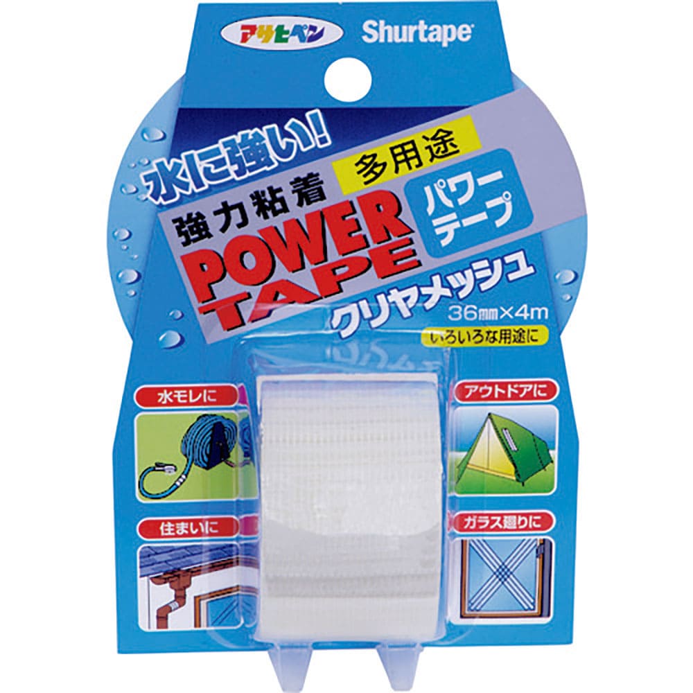 アサヒペン　パワーテープ　クリヤメッシュ　３６ＭＭ×４Ｍ　Ｔ０４４　クリヤ　６０３５１７＿