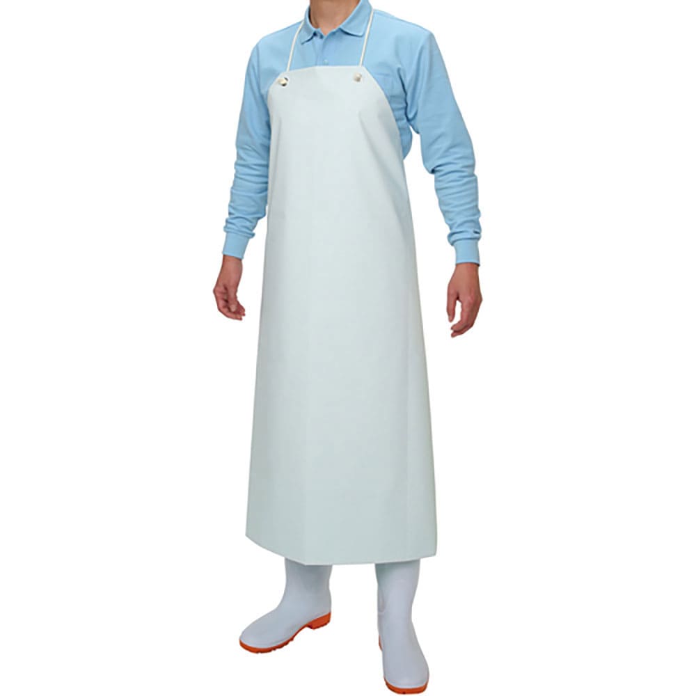 おたふく　６１３０　エステル　前掛　胸付白・ホワイト　６１３０－ＷＨ＿