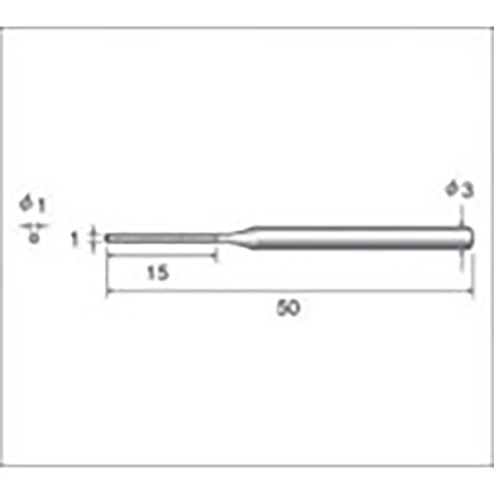 ナカニシ　電着ダイヤモンドヤスリ　丸型　１×１×１５×軸φ３　＃４００　６２８４３＿