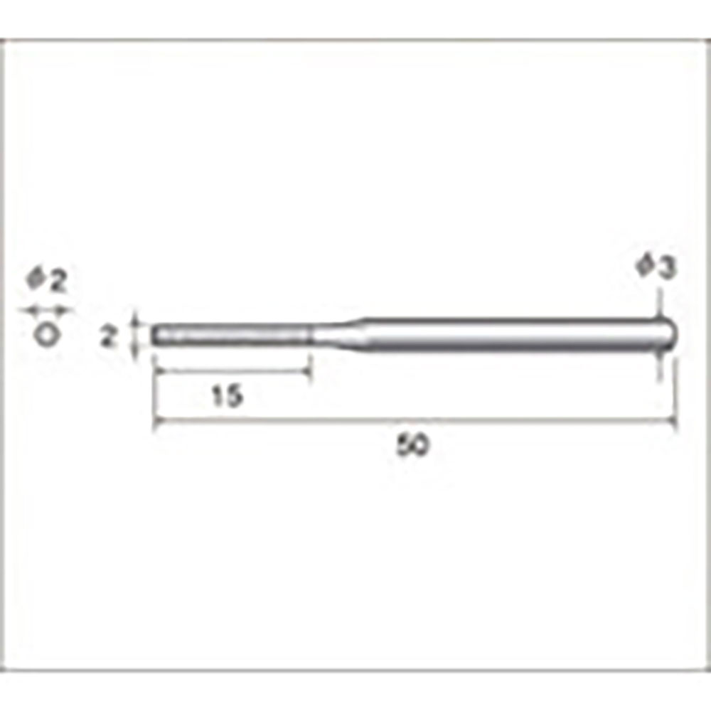 ナカニシ　電着ダイヤモンドヤスリ　丸型　２×２×１５×軸φ３　＃２００　６２８４６＿
