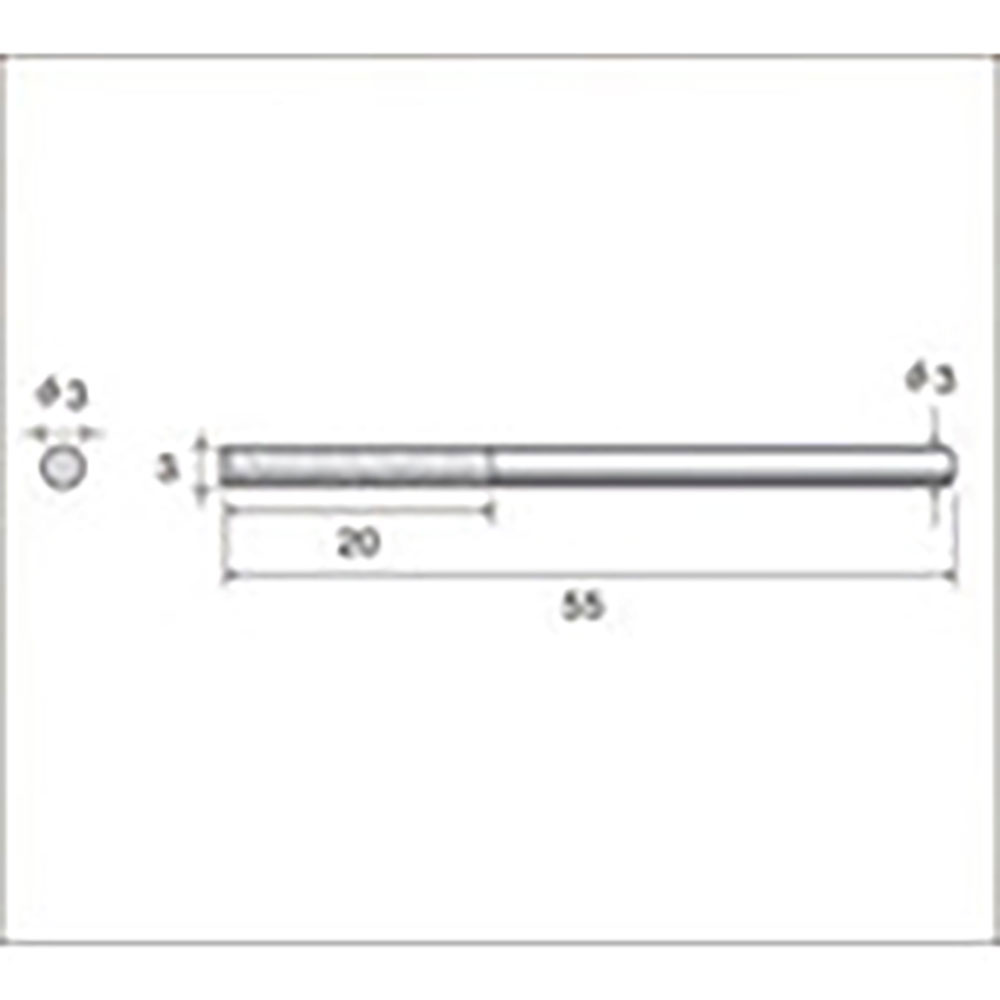ナカニシ　電着ダイヤモンドヤスリ　丸型　３×３×２０×軸φ３　＃４００　６２８５３＿