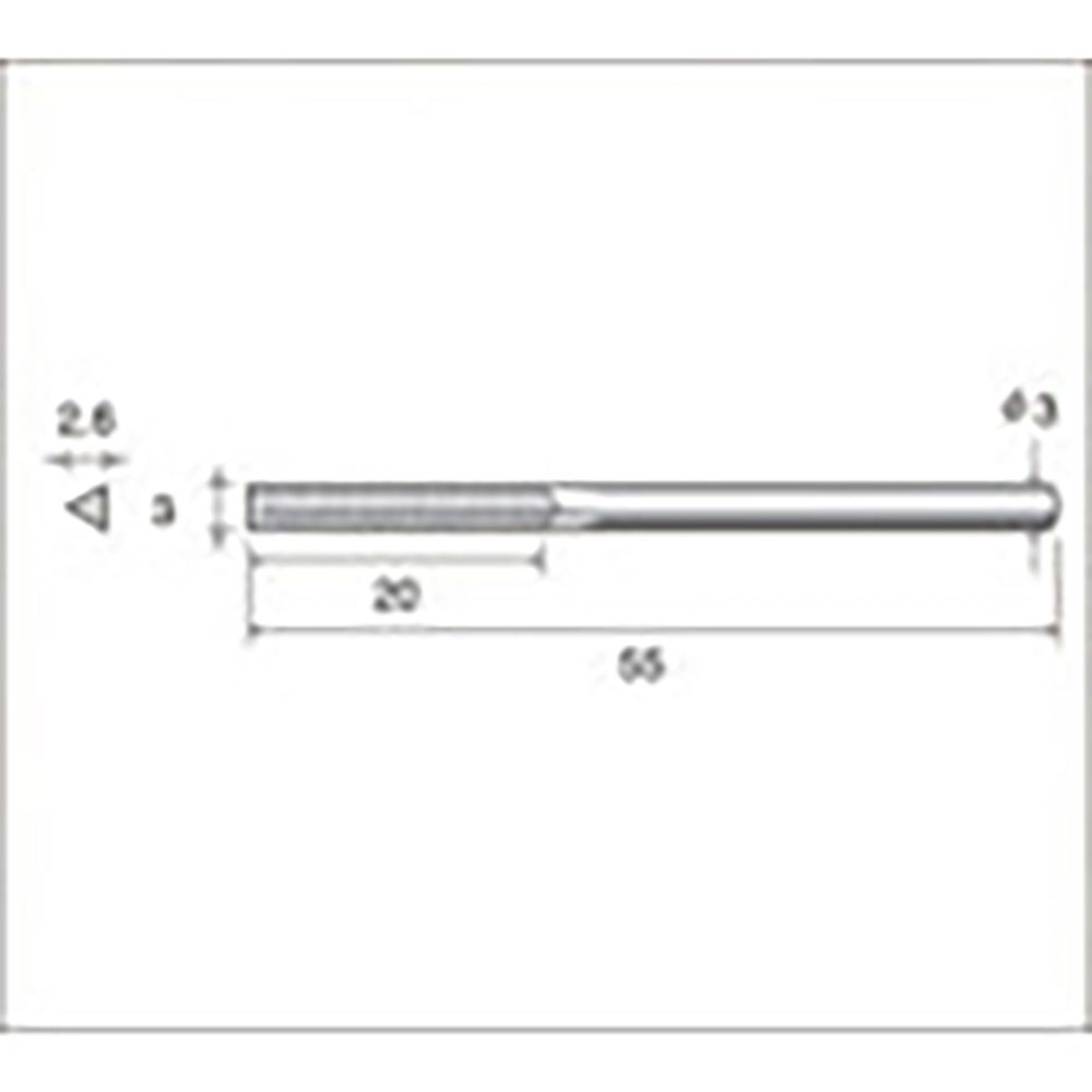 ナカニシ　電着ダイヤモンドヤスリ　三角型　３×２．６×２０×軸φ３　＃２００　６２８８２＿