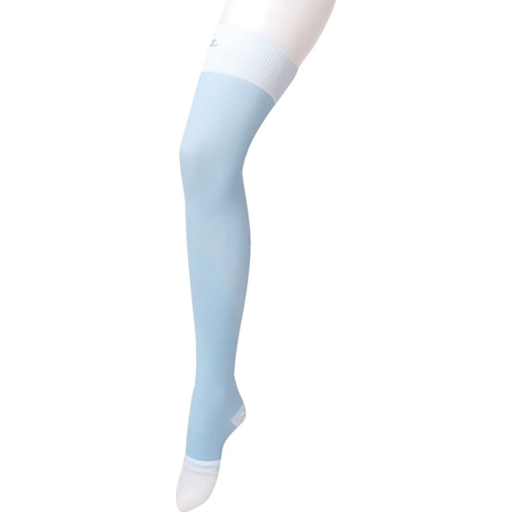 ｏｋａｍｏｔｏ　靴下サプリ　寝ながらロングうずまいて　血行を促すソックス２３－２５サックス　６３８＿