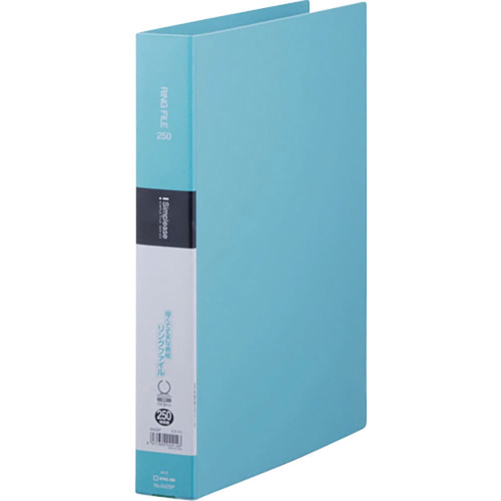 ＫＩＮＧ　ＪＩＭ　シンプリ－ズ　リングファイル　Ａ４タテ型　水色　内径３０ｍｍ　２５０枚　表紙ポケ＿