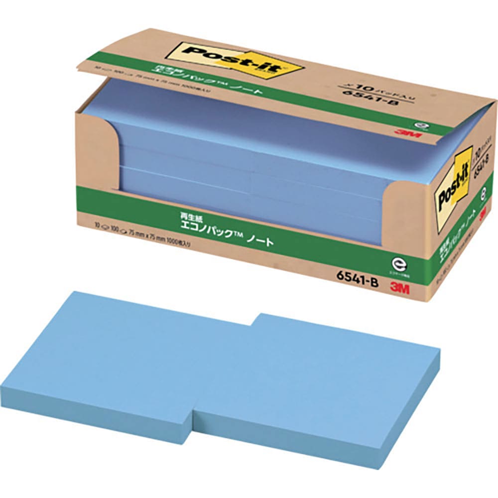 ３Ｍ　ポスト・イット　７５Ｘ７５ｍｍ　１００枚Ｘ１０パッド　ブルー　６５４１－Ｂ＿