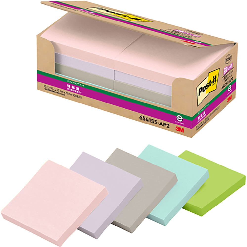 ３Ｍ　ポスト・イット　エコノパック　強粘着ノート　再生紙　６５４１ＳＳ－ＡＰ２　６５４１ＳＳ－ＡＰ＿