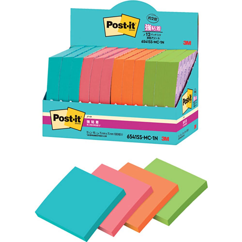 ３Ｍ　ポスト・イット　強粘着ノート　マルチカラー１　増量パック　６５４１ＳＳ－ＭＣ－１Ｎ＿