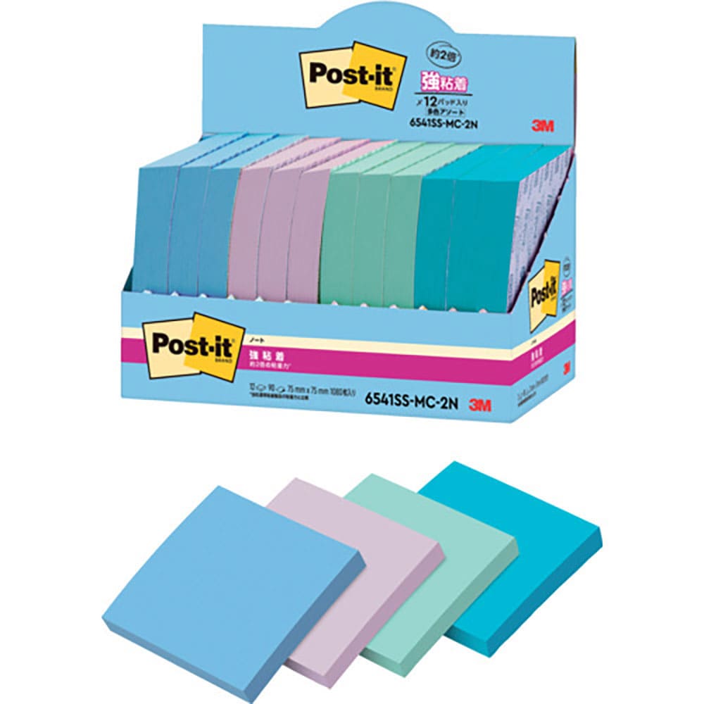 ３Ｍ　ポスト・イット　強粘着ノート　マルチカラー２　増量パック　６５４１ＳＳ－ＭＣ－２Ｎ＿