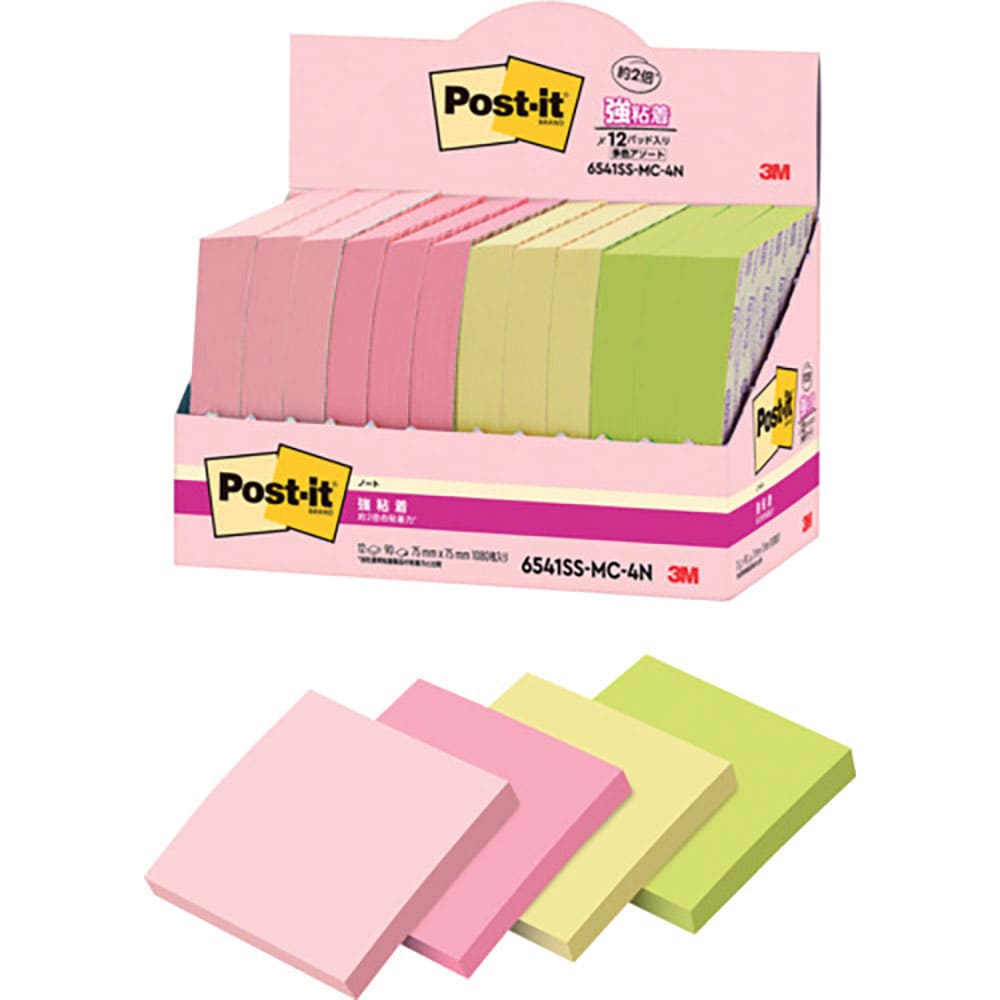 ３Ｍ　ポスト・イット　強粘着ノート　マルチカラー４　増量パック　６５４１ＳＳ－ＭＣ－４Ｎ＿