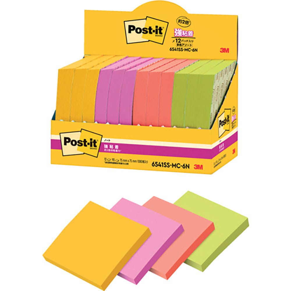 ３Ｍ　ポスト・イット　強粘着ノート　マルチカラー６　増量パック　６５４１ＳＳ－ＭＣ－６Ｎ＿