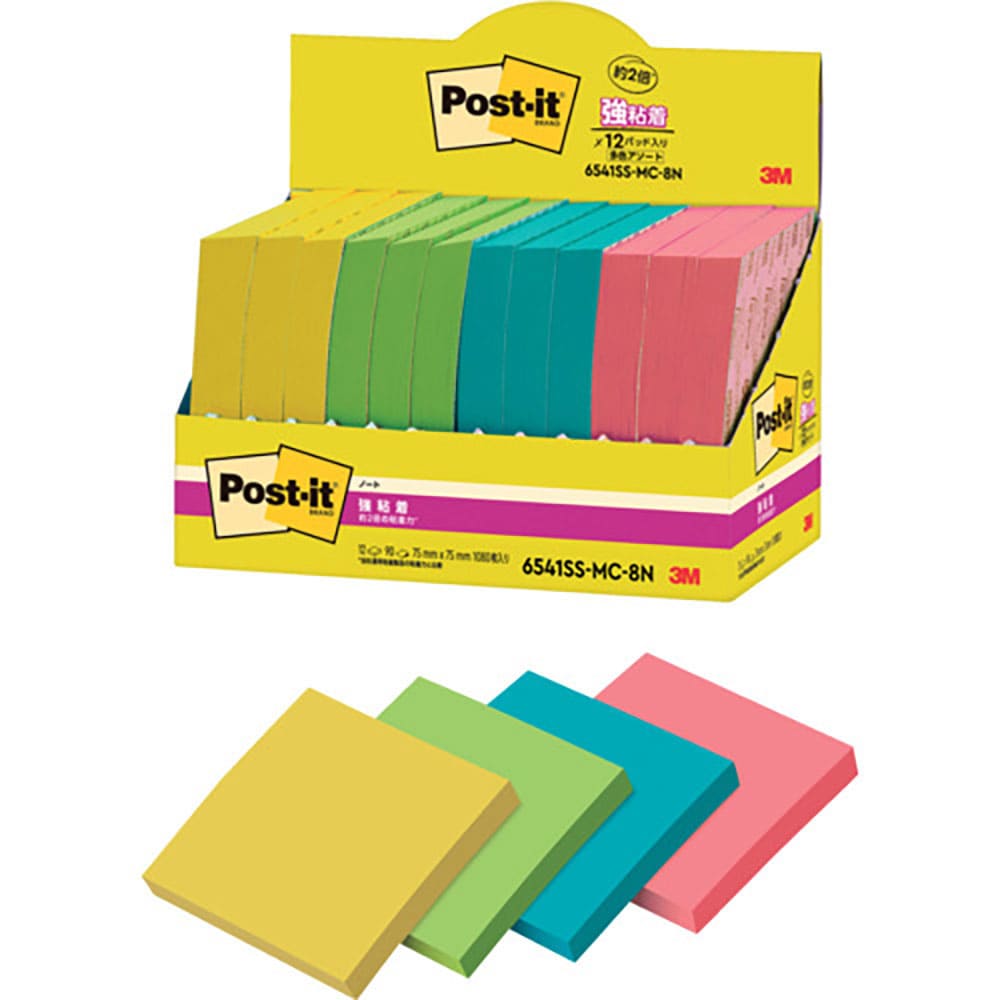 ３Ｍ　ポスト・イット　強粘着ノート　マルチカラー８　増量パック　６５４１ＳＳ－ＭＣ－８Ｎ＿