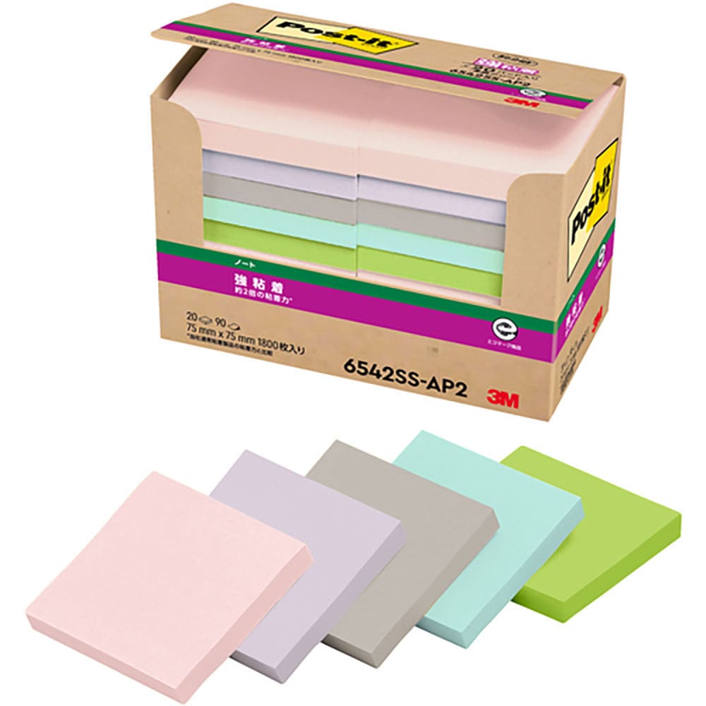 ３Ｍ　ポスト・イット　強粘着ノート　再生紙　６５４２ＳＳ－ＡＰ２　６５４２ＳＳ－ＡＰ２＿