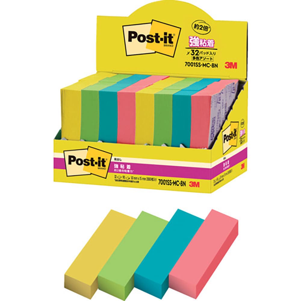 ３Ｍ　ポスト・イット　強粘着見出し　マルチカラー８　増量パック　７００１ＳＳ－ＭＣ－８Ｎ＿