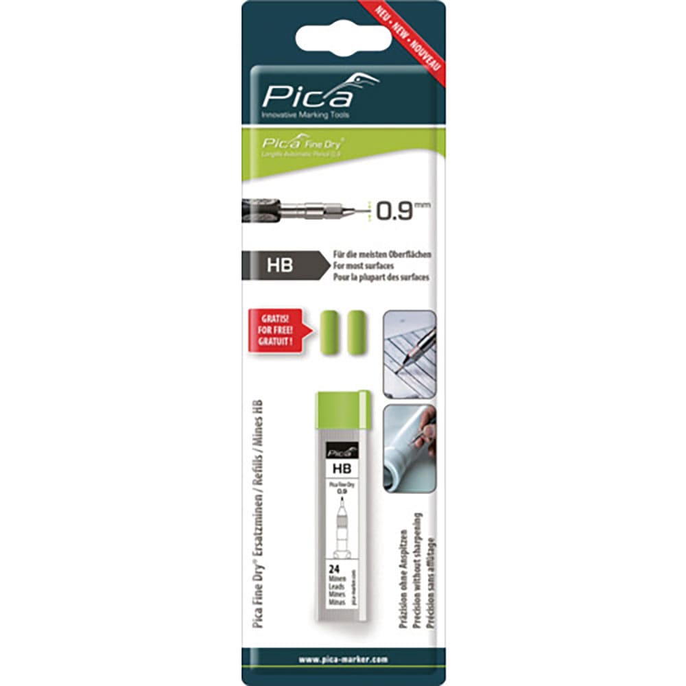 ピカマーカー　建築用シャープペンシル“Ｆｉｎｅ　Ｄｒｙ”用替芯　２４本入り　黒ＨＢ　ブリスターパッ＿