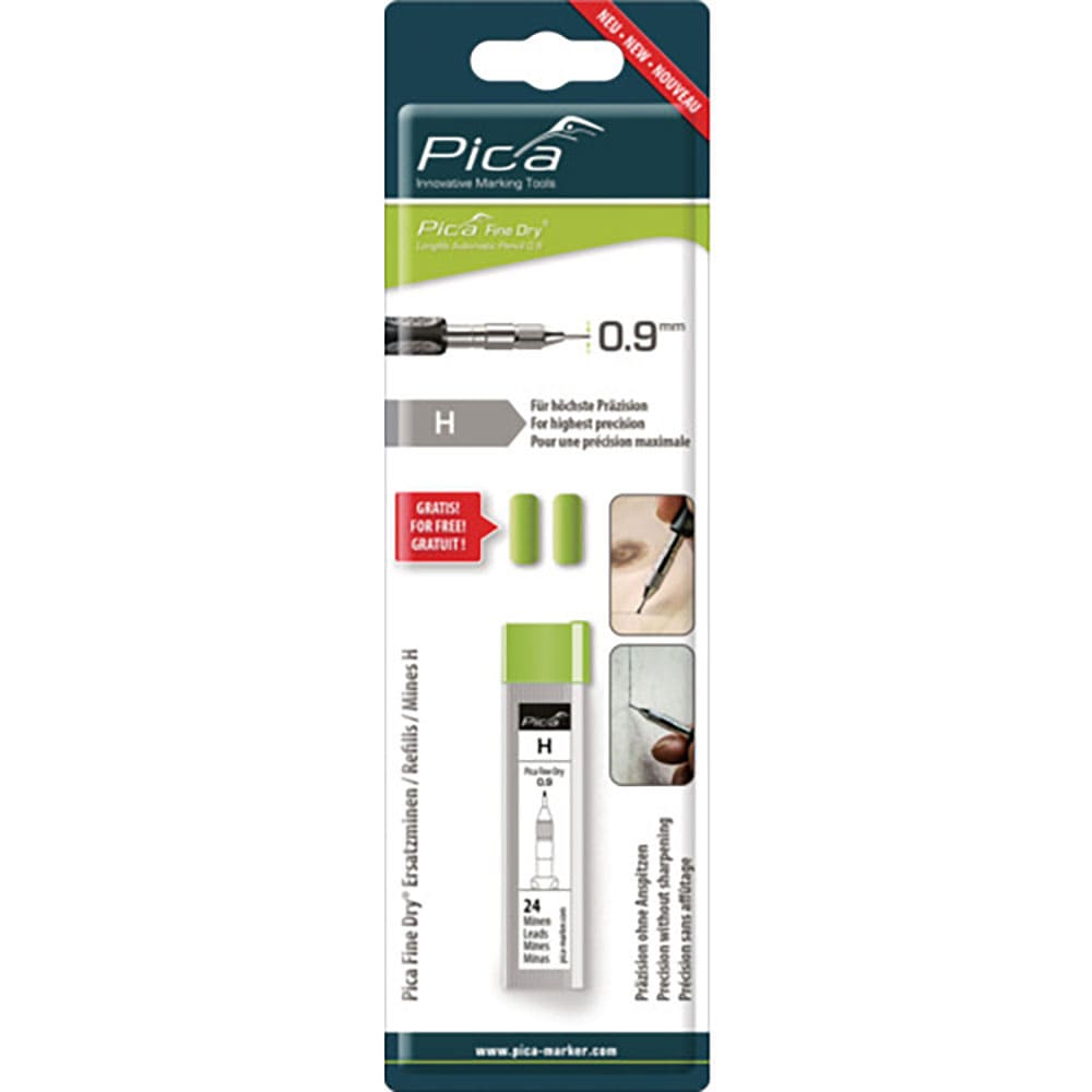 ピカマーカー　建築用シャープペンシル“Ｆｉｎｅ　Ｄｒｙ”用替芯　２４本入り　黒Ｈ　７０５０ＳＢ＿