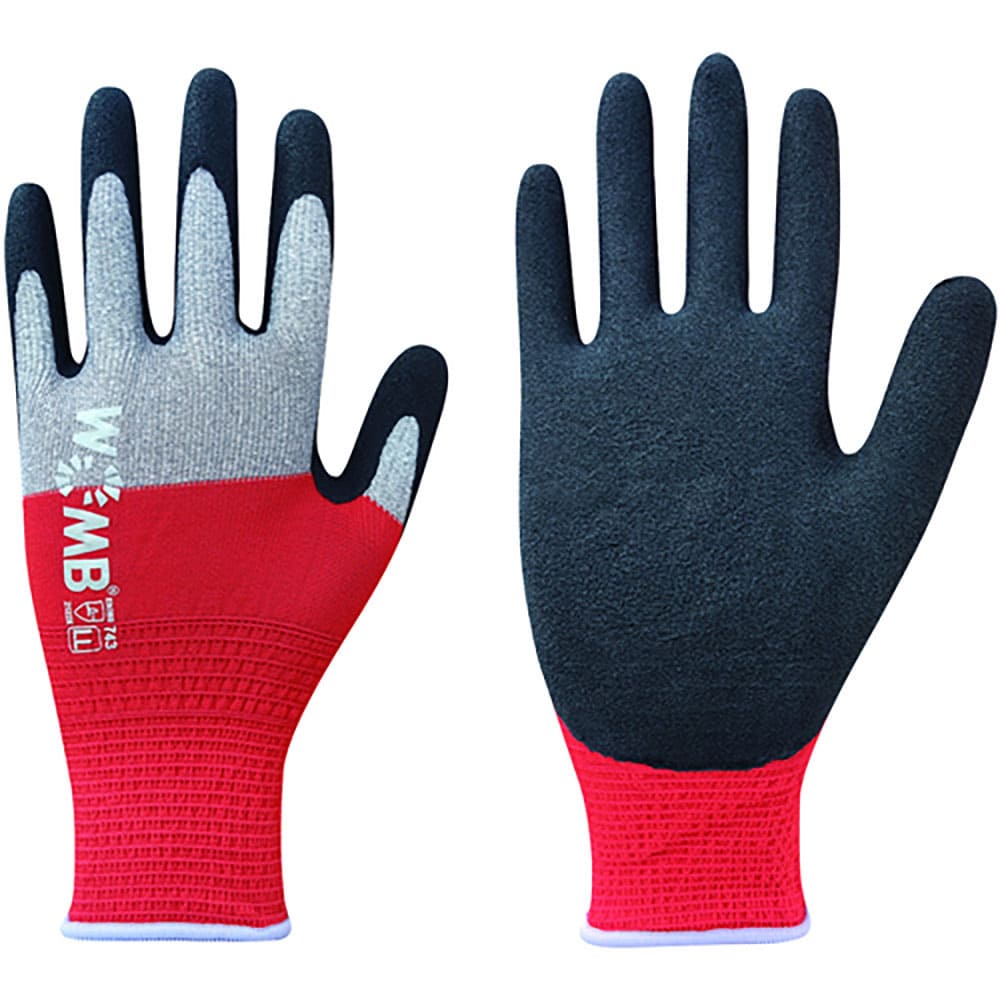 トワロン　天然ゴム背抜き手袋　ＷＯＭＢ－ＭＦ２高視認　レッド　ＬＬ　７４３－ＬＬ＿