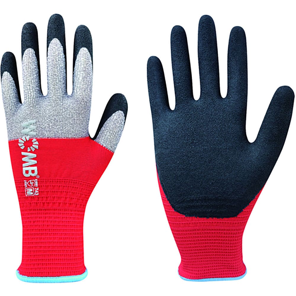 トワロン　天然ゴム背抜き手袋　ＷＯＭＢ－ＭＦ２高視認　レッド　Ｍ　７４３－Ｍ＿