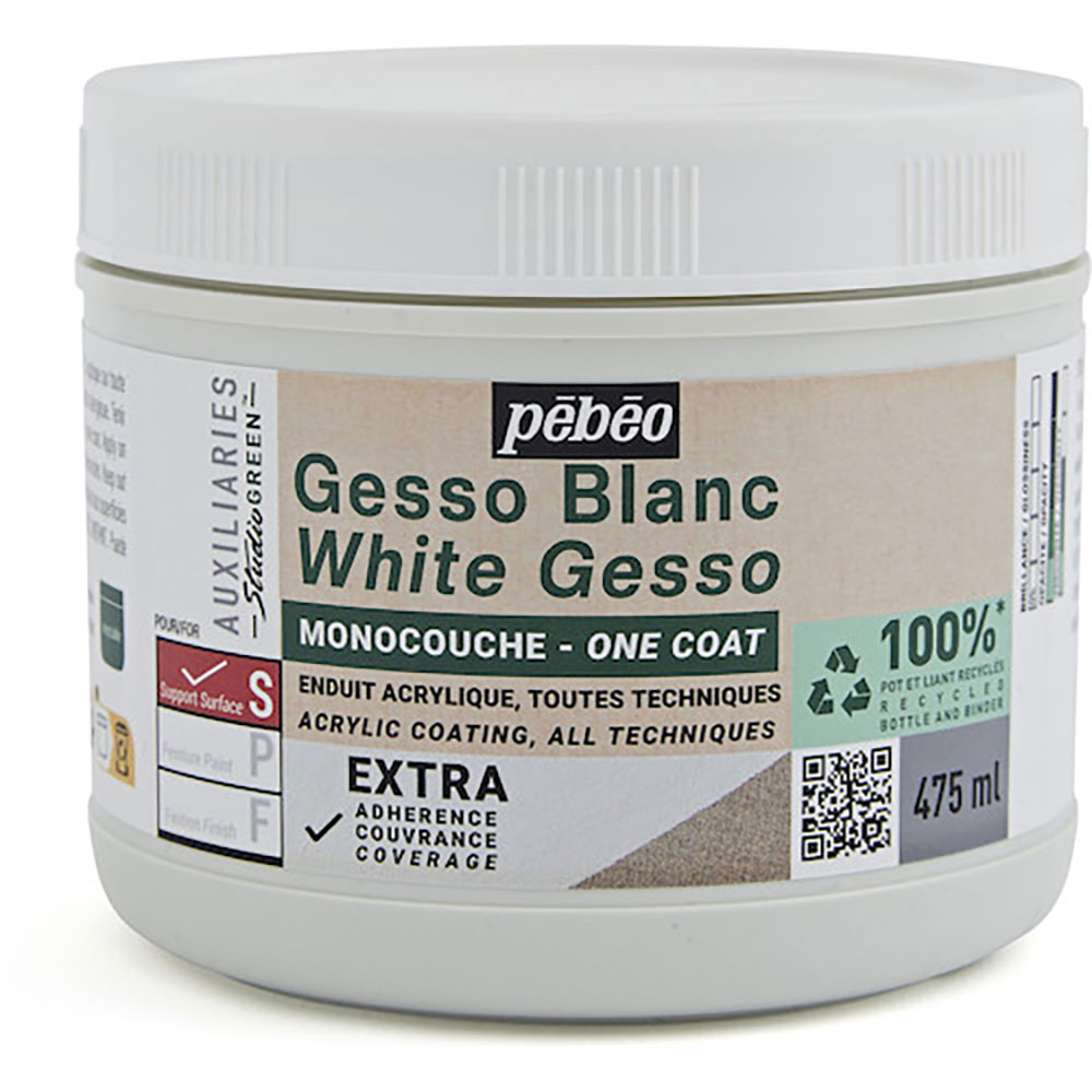 Ｐｅｂｅｏ　スチューディオ　グリーン　アクリリック　ワンコートジェッソ　４７５ｍｌ　８１８６１５＿