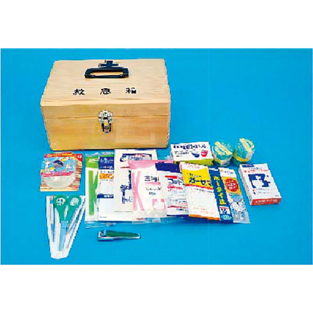 つくし　救急箱（はさみ、包帯、綿棒他のセット：医薬品無し　８２０１－Ａ＿