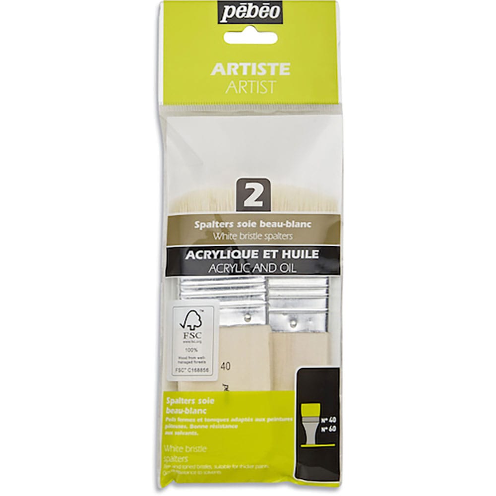 Ｐｅｂｅｏ　白豚毛刷毛　２本セット（４０／６０ｍｍ）ＦＳＣ認証軸　９５２６０５＿