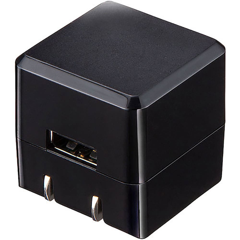 ＳＡＮＷＡ　キューブ型ＵＳＢ充電器（１Ａ・高耐久タイプ・ブラック）　ＡＣＡ－ＩＰ７０ＢＫ＿