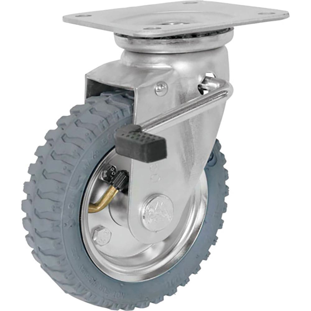 シシク　空気入車輪付キャスター　自在ストッパー付　１５３ｍｍ　ＡＩＪＢ－６－２Ｇ＿