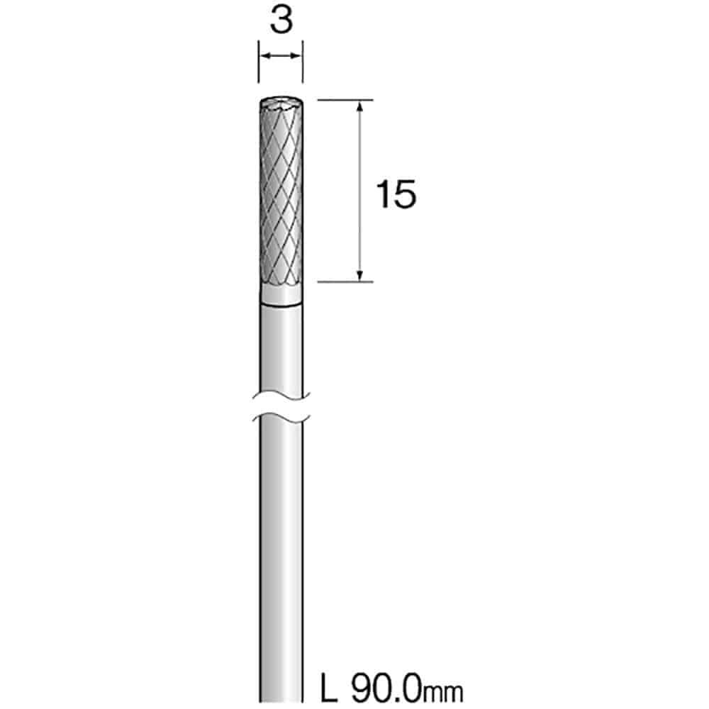 Ｍｉｎｉｍｏ　ロングシャフト超硬カッター　クロスカット　Φ３　ＢＣ６０１２＿
