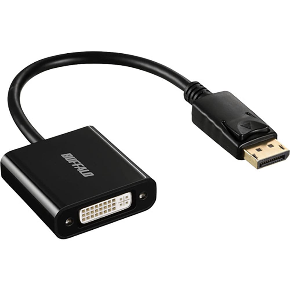ＢＵＦＦＡＬＯ　ＤｉｓｐｌａｙＰｏｒｔ－ＤＶＩ変換アダプタ　ブラック　ＢＤＰＤＶＢＫ＿