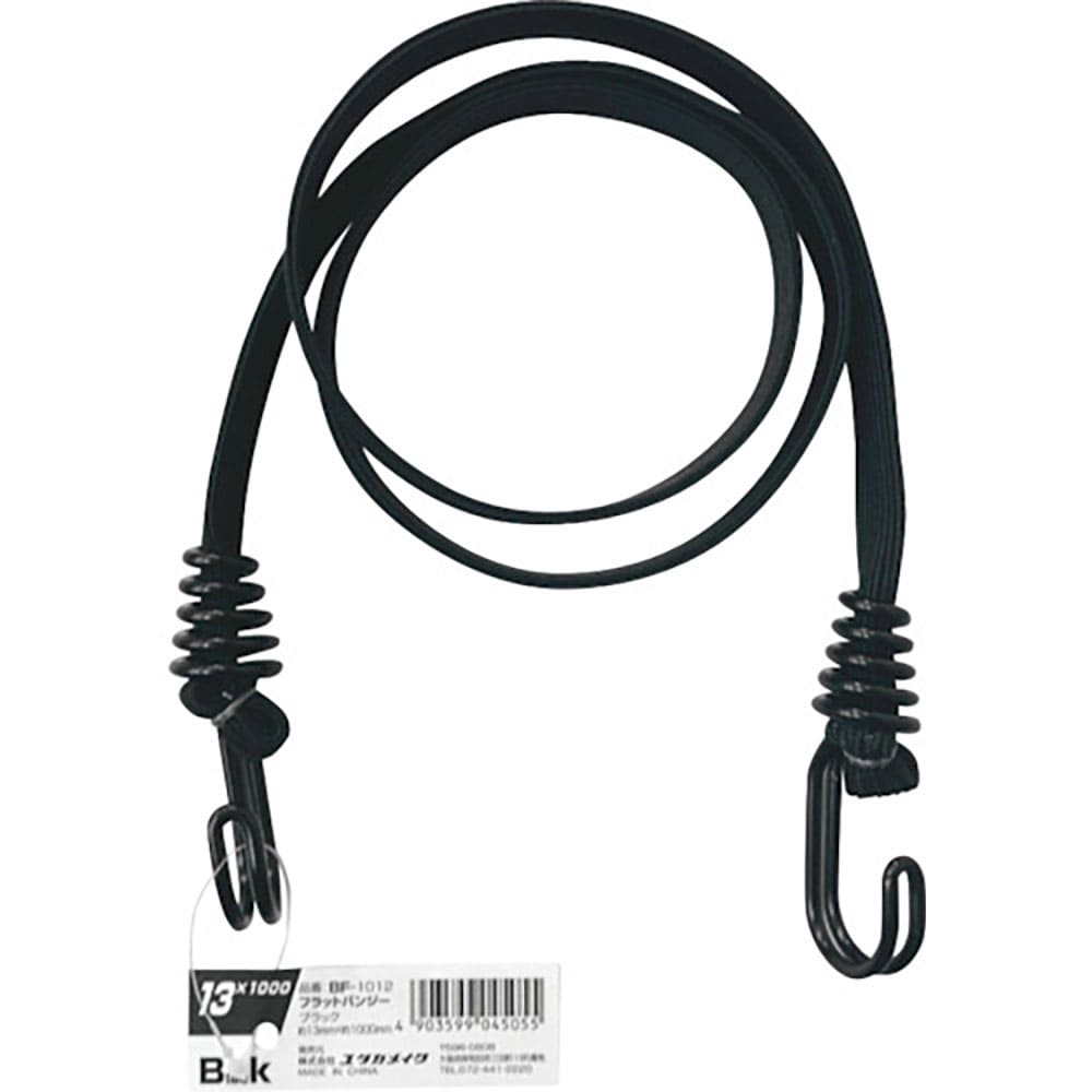 ユタカメイク　ゴム　フラットバンジー　１３ｍｍ×１０００ｍｍ　ブラック　ＢＦ－１０１２＿