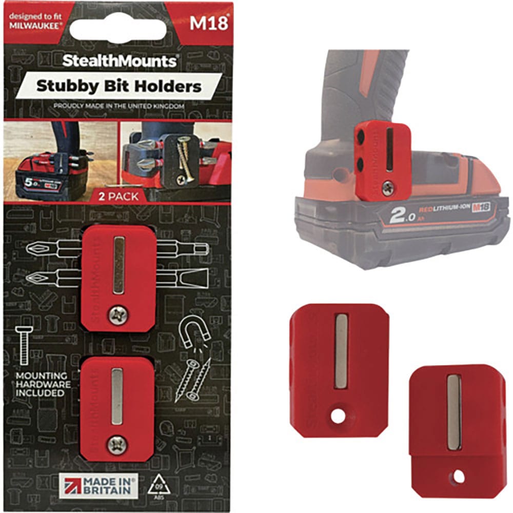 ステルスマウント　ＳｔｕｂｂｙビットホルダーミルウォーキーＭ１８用（２個入り）レッド　ＢＨ－Ｍ１８＿