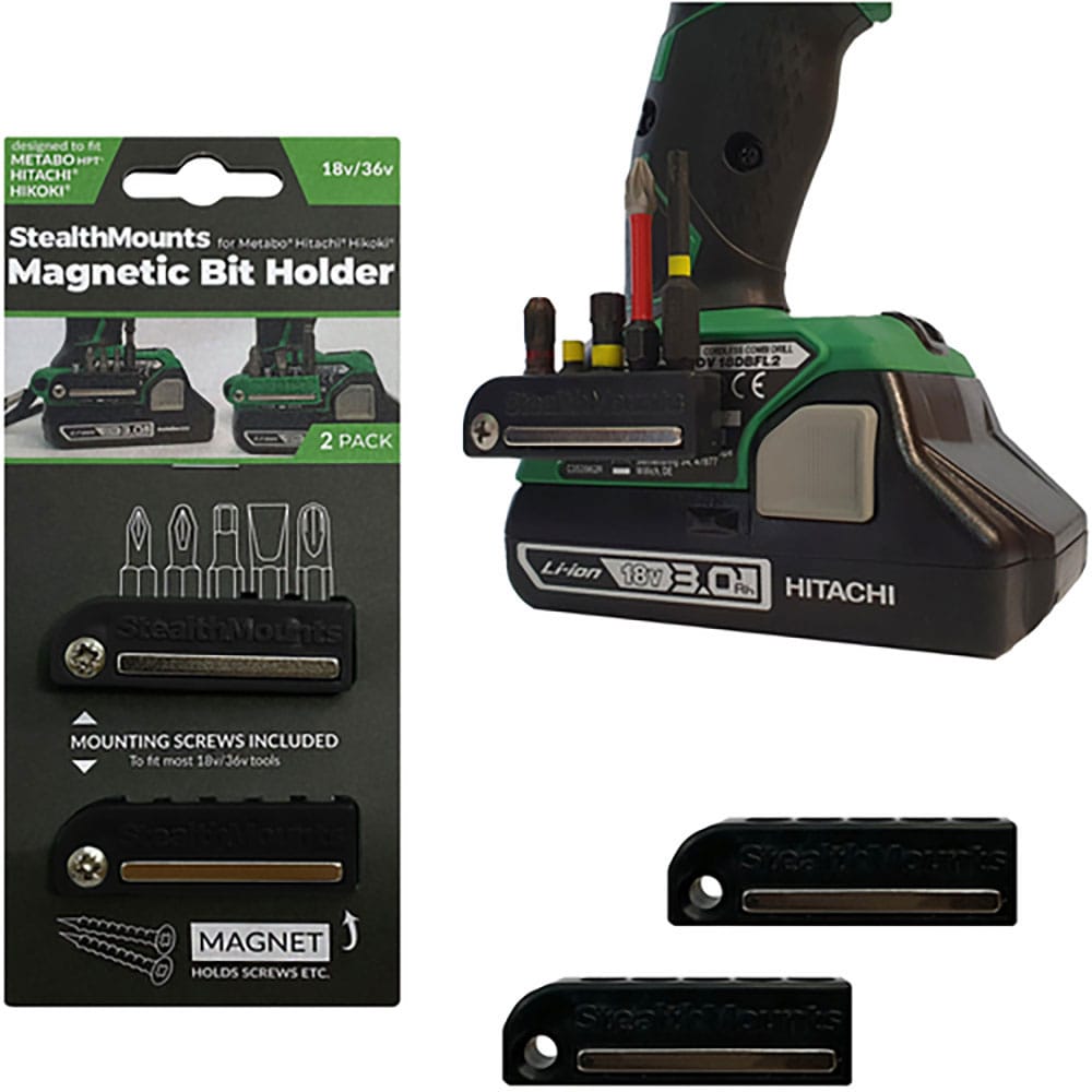 ステルスマウント　マグネットビットホルダーハイコーキ／メタボ（２個入り）ブラック　ＢＨ－ＭＨＨ－Ｂ＿