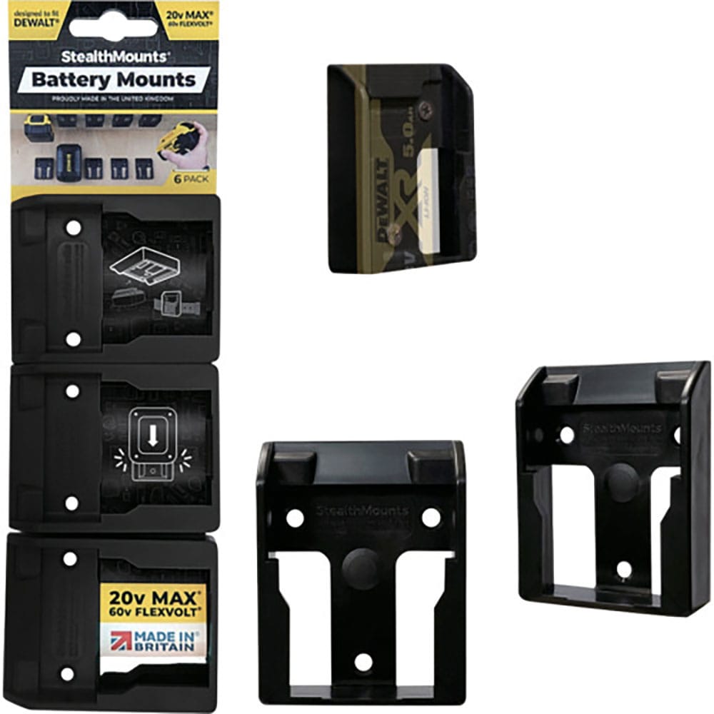 ステルスマウント　バッテリーマウントデウォルトＸＲ２０Ｖ用（６個入り）ブラック　ＢＭ－ＤＷ２０－６＿