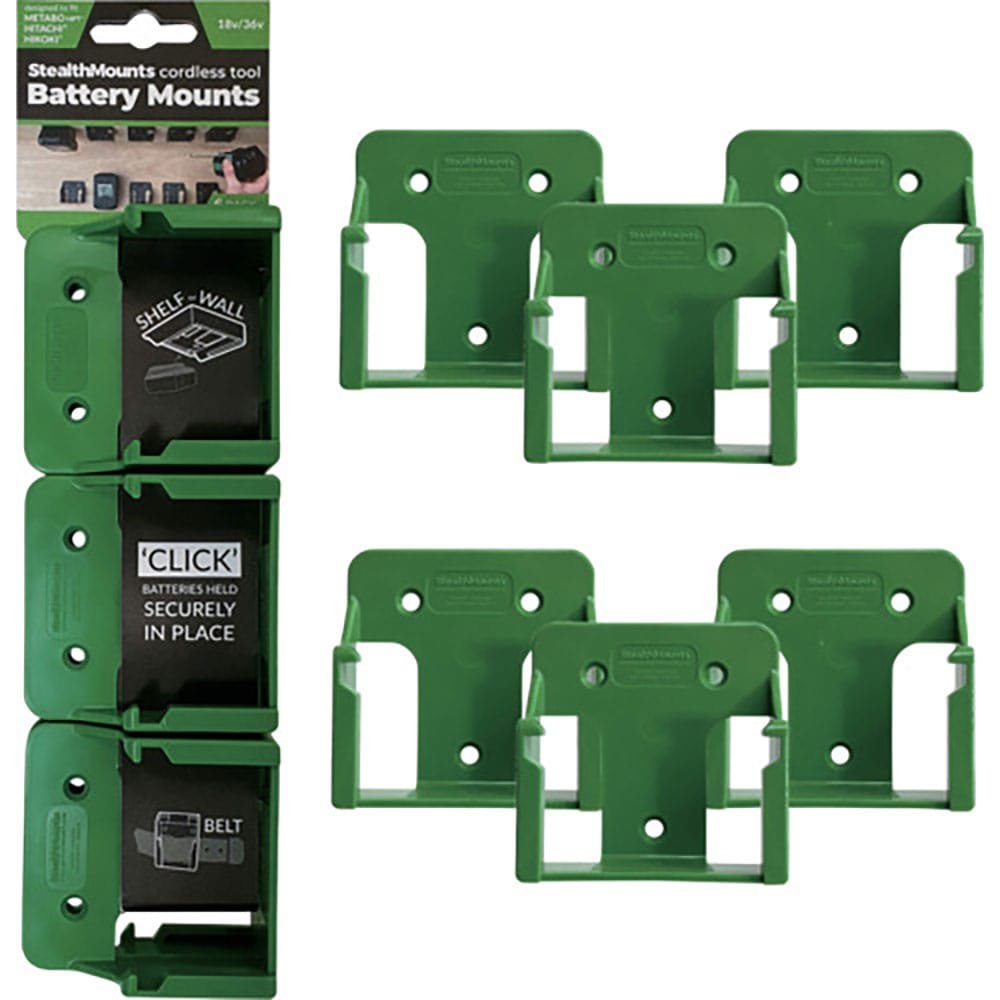 ステルスマウント　バッテリーマウントハイコーキ／メタボＨＰＴ／ヒタチ１８Ｖ用（６個入り）グリーン　＿