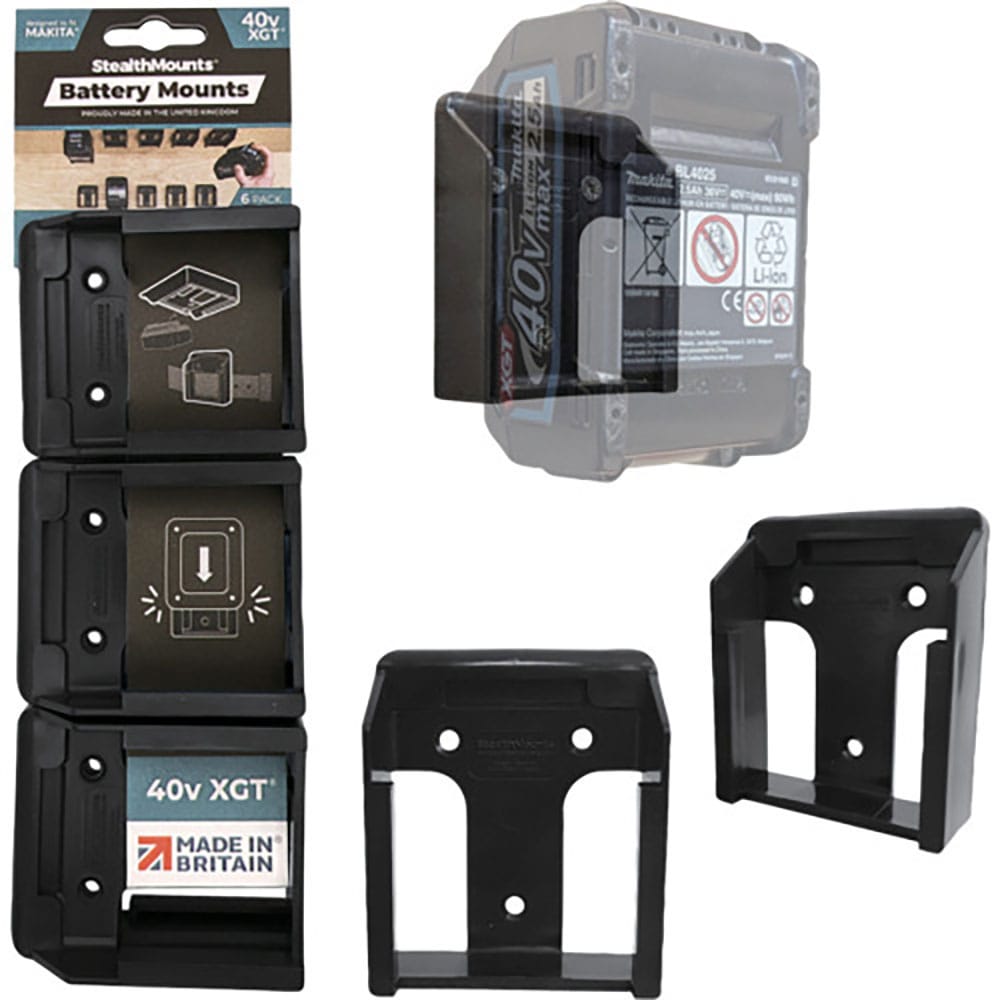 ステルスマウント　バッテリーマウントマキタ４０ＶＸＧＴ用（６個入り）ブラック　ＢＭ－ＭＫ４０－ＢＬ＿